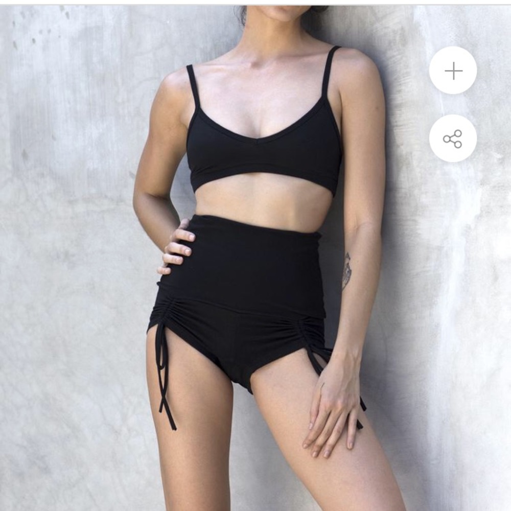 eleven 44 black Highwaisted organic cotton shorts